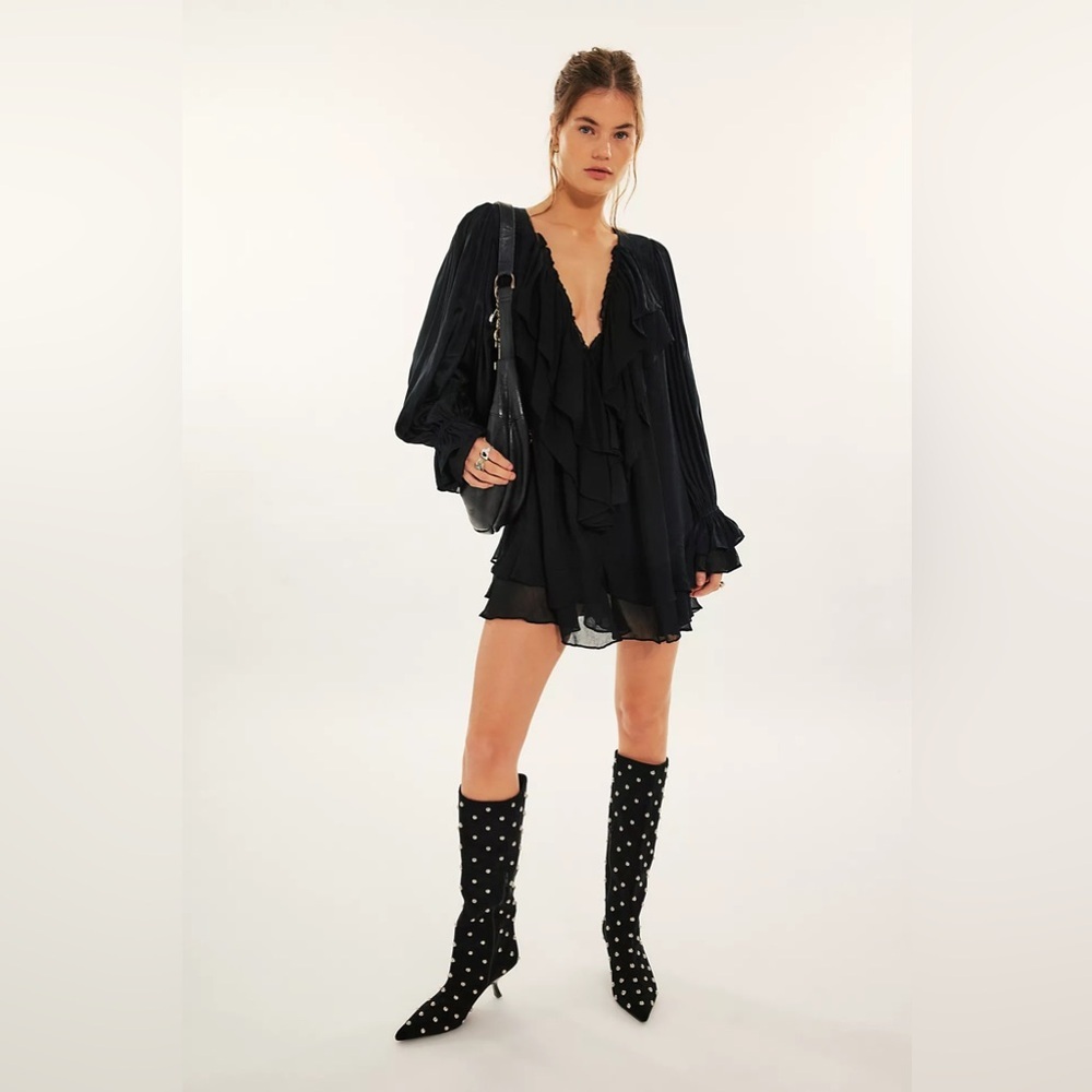 Free People‎ Prairie Dust Romper Black Size S